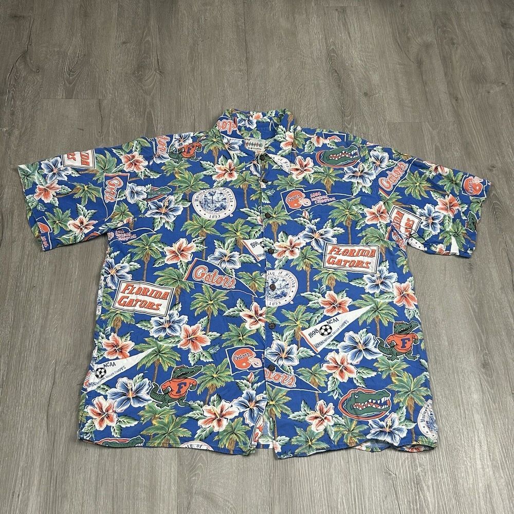 Reyn Spooner University of FLORIDA GATORS‎ Sports Hawaiian Shirt Mens XL Pocket